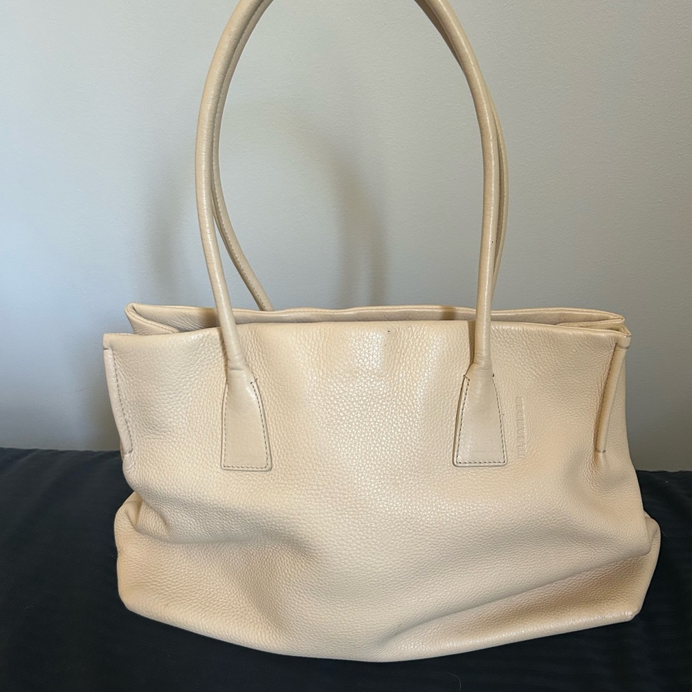 Jil Sander Cream Leather Tote Bag